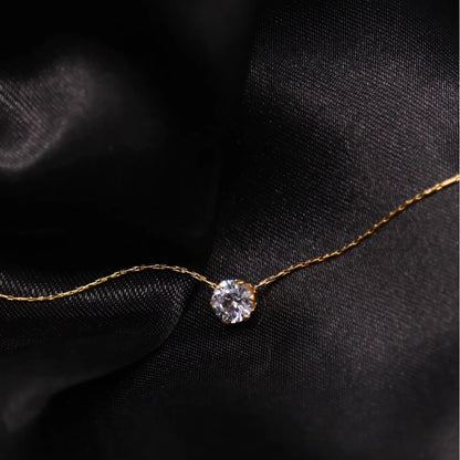 Dainty Round AAA Zircon Anti-Tarnish Pendant Necklace