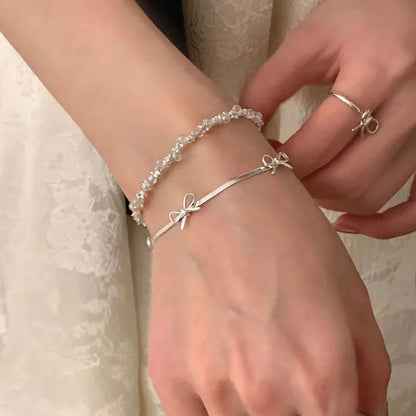 925 Sterling Silver Butterfly Bead String Bracelet