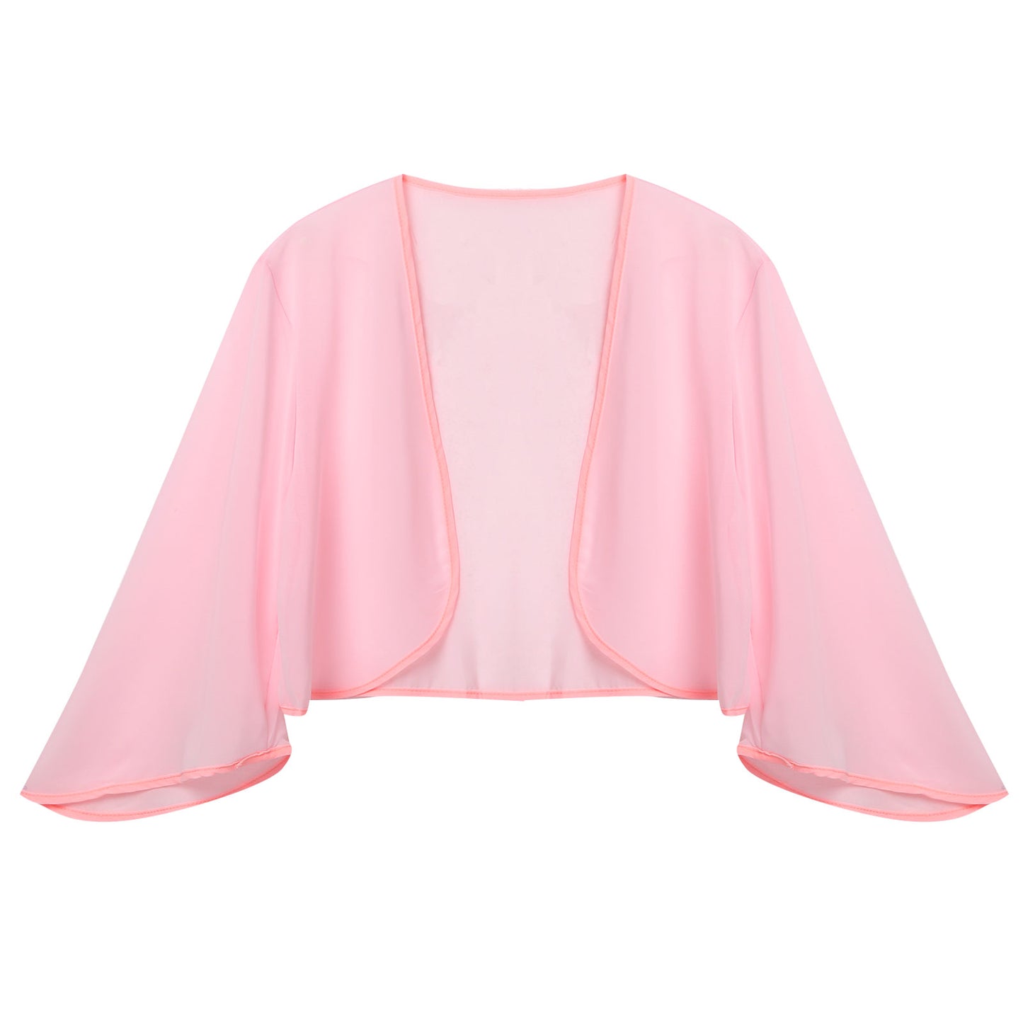 Women 3/4 Sleeve Chiffon Cardigan Bolero Shawls Outerwear Wedding Bridal Party Dress Wraps Beach Vacation Cover Ups Soft Cape
