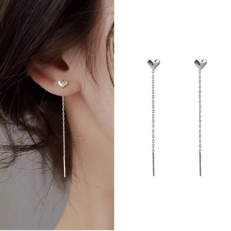 French Luxury Long Zircon Tassel Twisted Drop Earrings