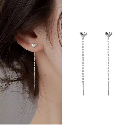 French Luxury Long Zircon Tassel Twisted Drop Earrings