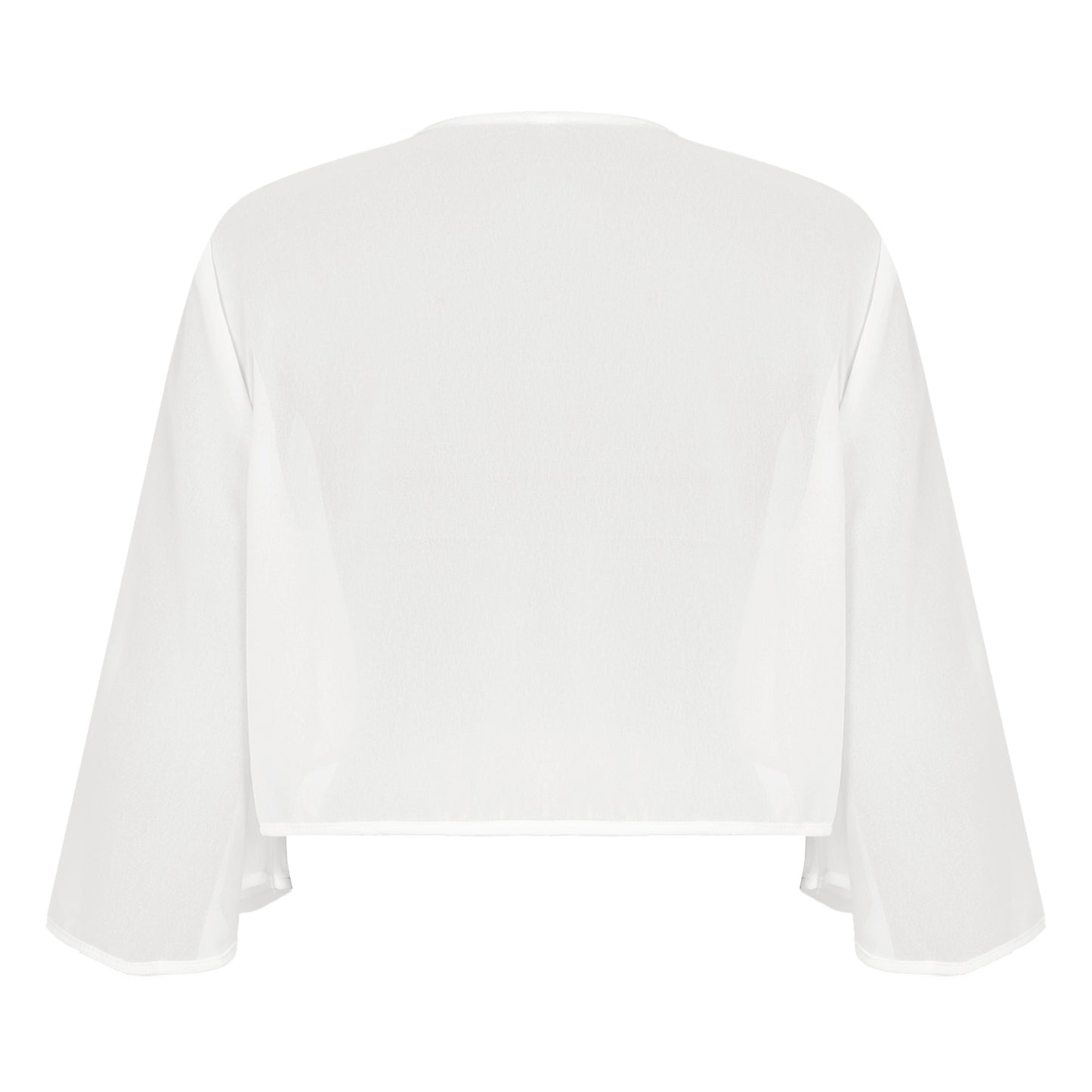 Women 3/4 Sleeve Chiffon Cardigan Bolero Shawls Outerwear Wedding Bridal Party Dress Wraps Beach Vacation Cover Ups Soft Cape