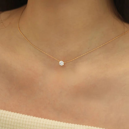 Dainty Round AAA Zircon Anti-Tarnish Pendant Necklace