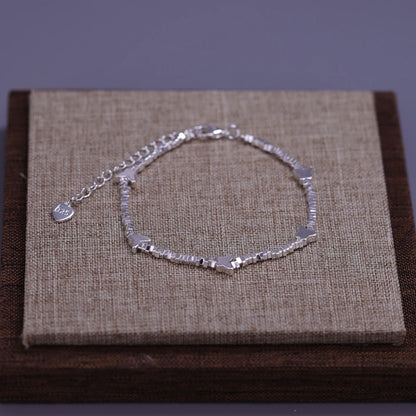 925 Sterling Silver Butterfly Bead String Bracelet