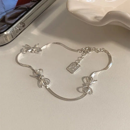 925 Sterling Silver Butterfly Bead String Bracelet