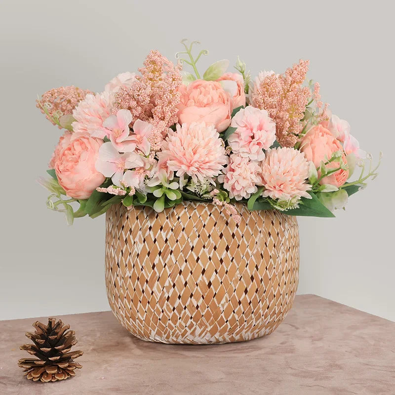 Silk Rose Bridal Bouquet Decoration for Home & Wedding