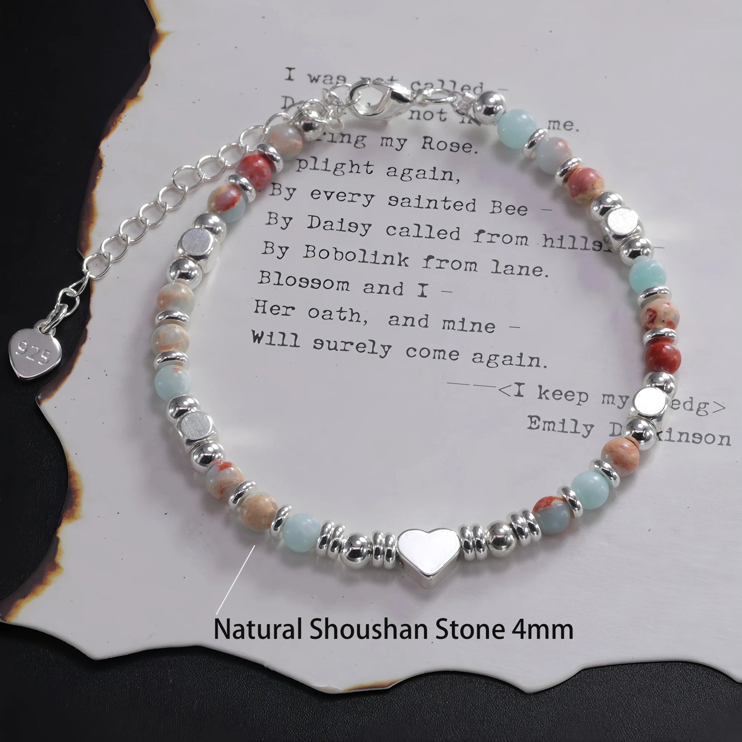 925 Sterling Silver Butterfly Bead String Bracelet