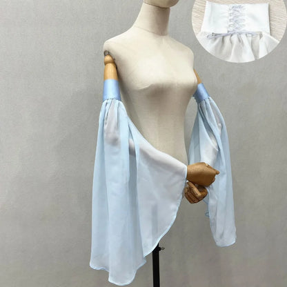 Elegant Sunscreen Long Tulle Sleeves Thin Breathable Detachable Sleeves Chiffon Sheer Bridal Gloves Wedding Party