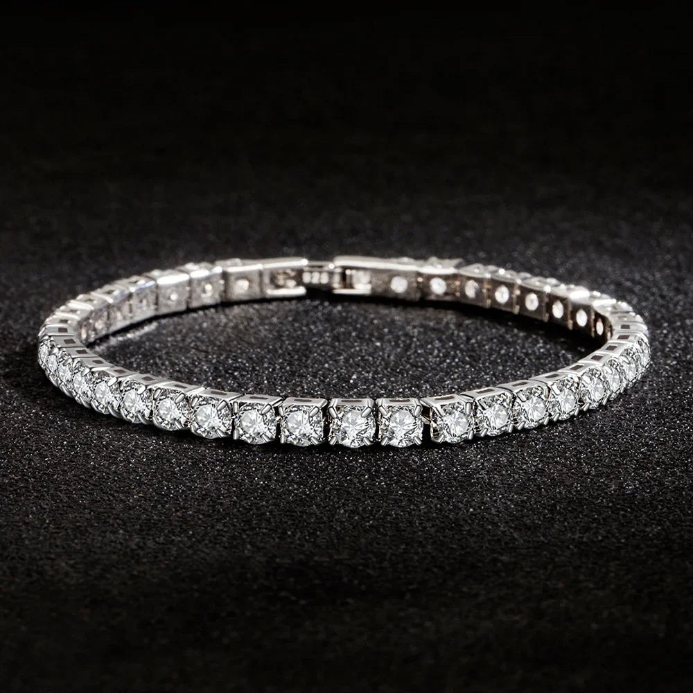 925 Sterling Silver Zirconia Tennis Bracelet – 4mm Classic Charm Jewellry