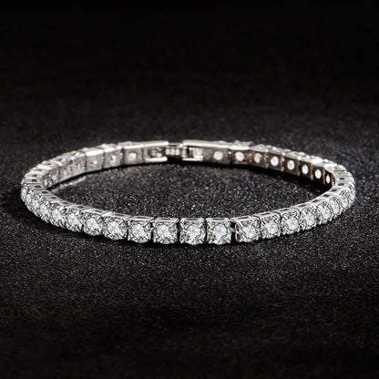 925 Sterling Silver Zirconia Tennis Bracelet – 4mm Classic Charm Jewellry