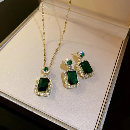 Exquisite Quadrate Rhinestone 4PCS Jewelry Set