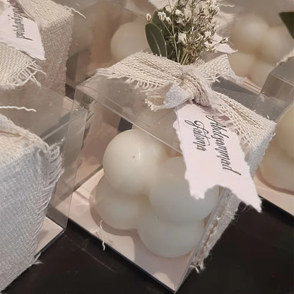 50PCS Transparent Gift Box Candle Packaging Gift Box 5*5*5cm PVC Wedding Candy Box Wedding Party Supplies Gift Packaging