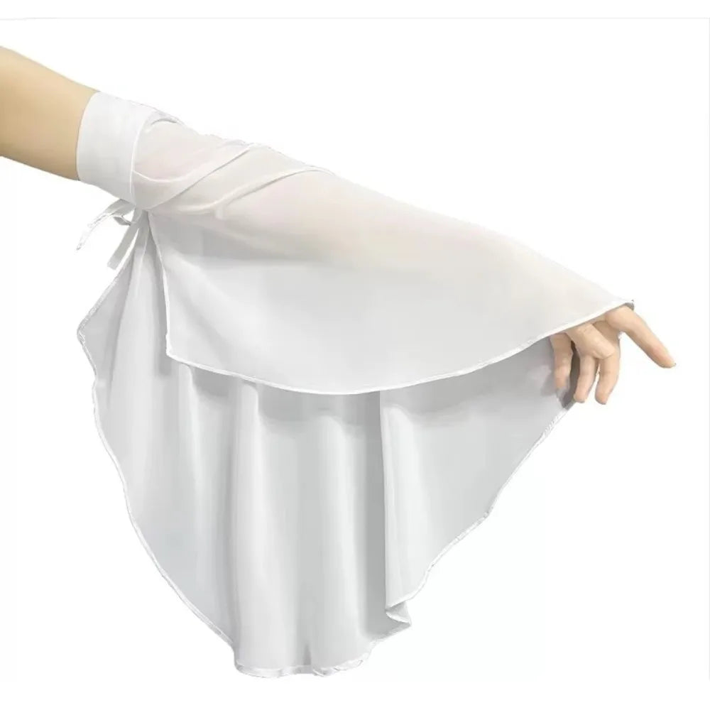 Elegant Sunscreen Long Tulle Sleeves Thin Breathable Detachable Sleeves Chiffon Sheer Bridal Gloves Wedding Party