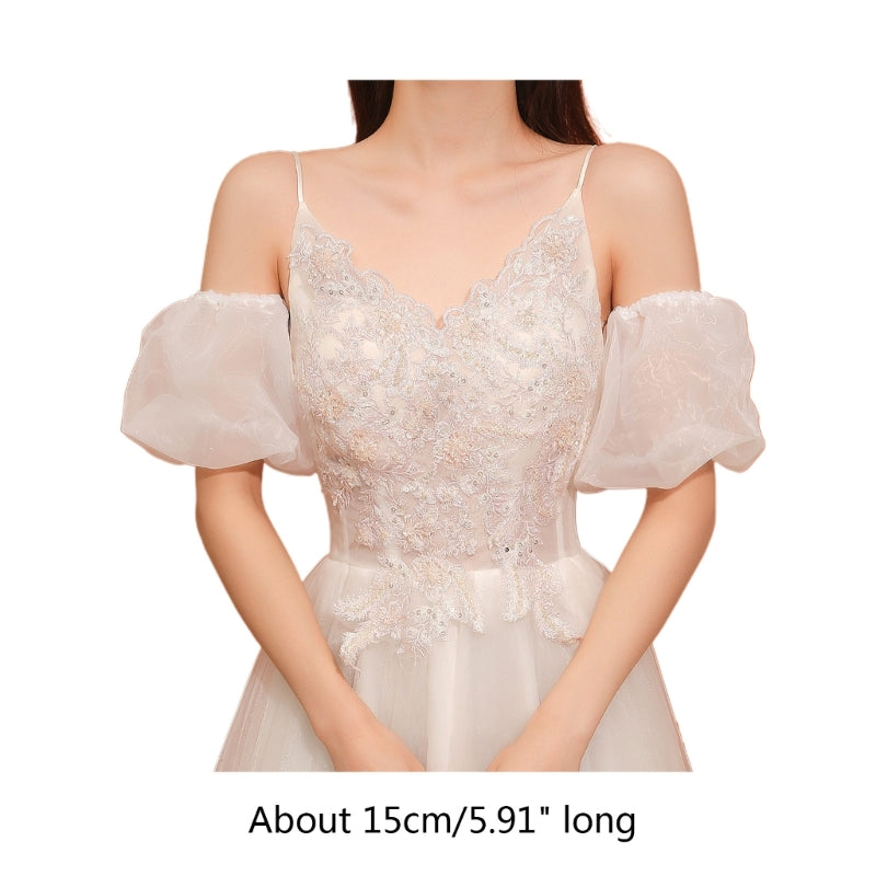 Detachable Tulle Puff Sleeves Removable Bridal Arm Covers