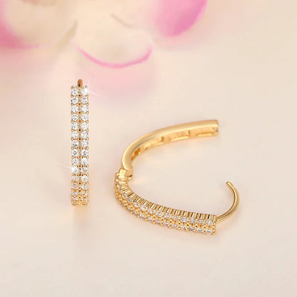 Luxury Full Paved CZ Hoop Earrings
