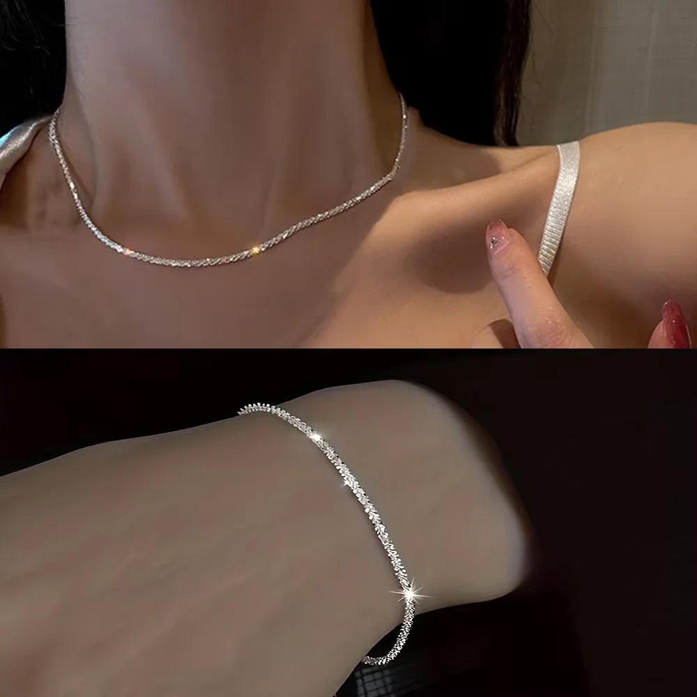 Starry Sky Shiny Silver Plated Jewelry Set