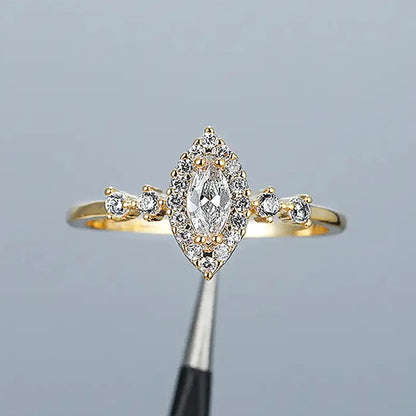 Geometric Cubic Zirconia Wedding Band | Trendy Bridal Ring | Women’s Fashion Jewellery