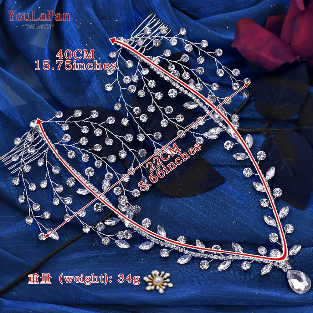 Bohemian Sparkling Rhinestone Bridal Forehead Headband