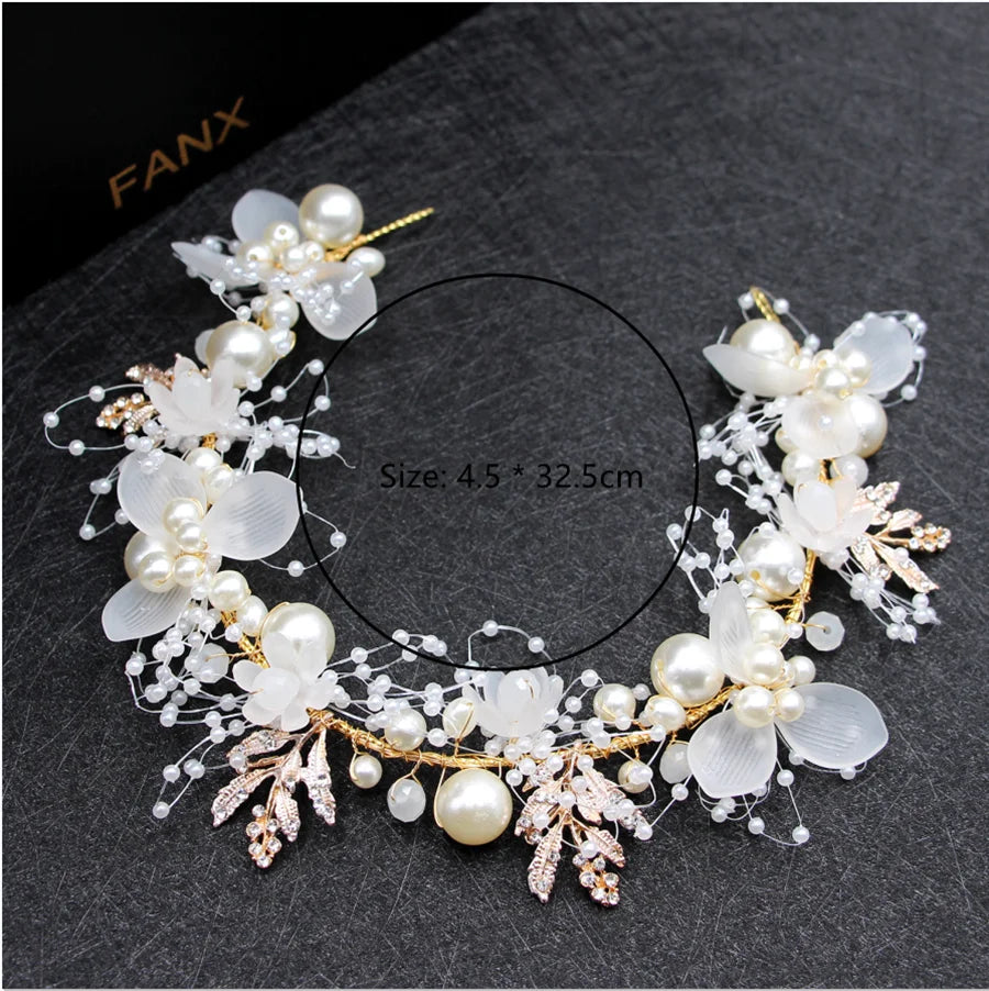 Botanical Flower Crown Boho Bridal Headband