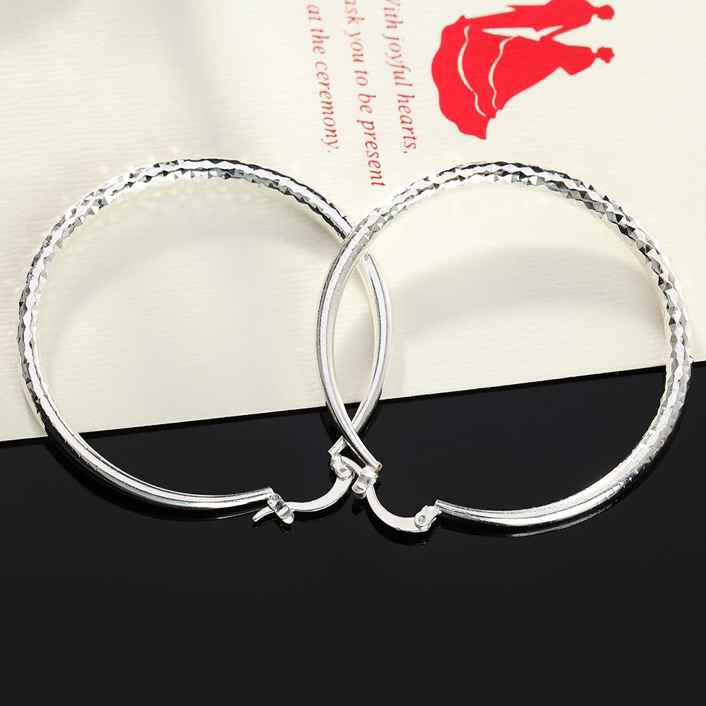 925 Sterling Silver 5CM Classic Hoop Earrings