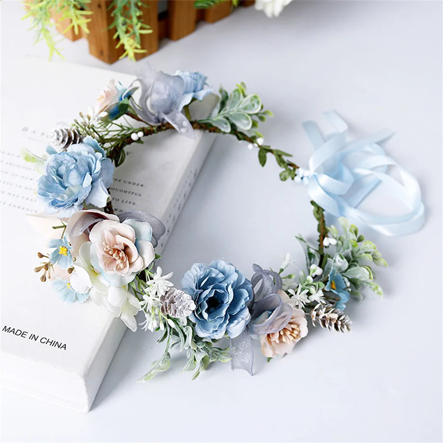 Botanical Flower Crown Boho Bridal Headband