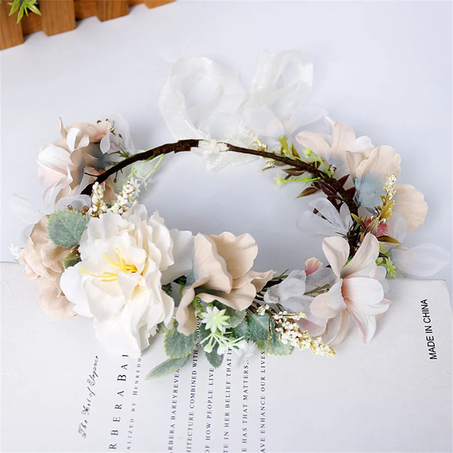 Botanical Flower Crown Boho Bridal Headband