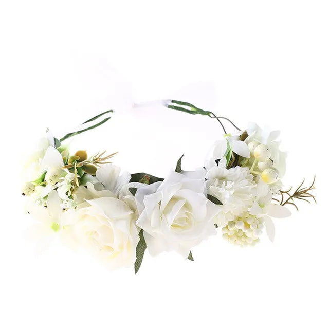 Botanical Flower Crown Boho Bridal Headband