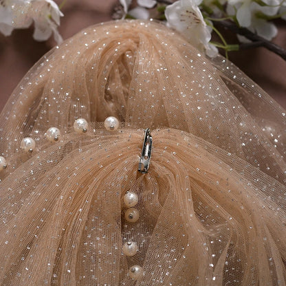 Pearl-Embellished Tulle Bridal Shoulder Cape & Oversleeves