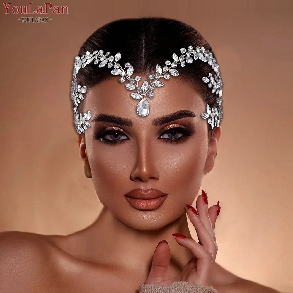 Bohemian Sparkling Rhinestone Bridal Forehead Headband
