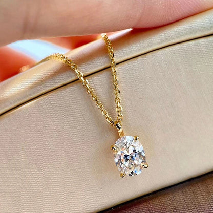 Classic Oval Shape Zirconia Pendant Necklace
