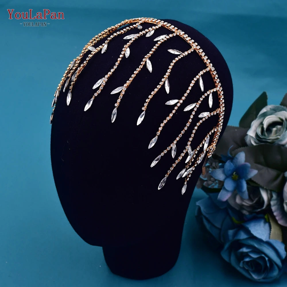 Bohemian Sparkling Rhinestone Bridal Forehead Headband