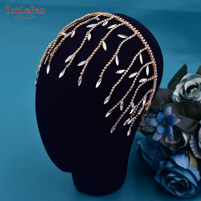 Bohemian Sparkling Rhinestone Bridal Forehead Headband