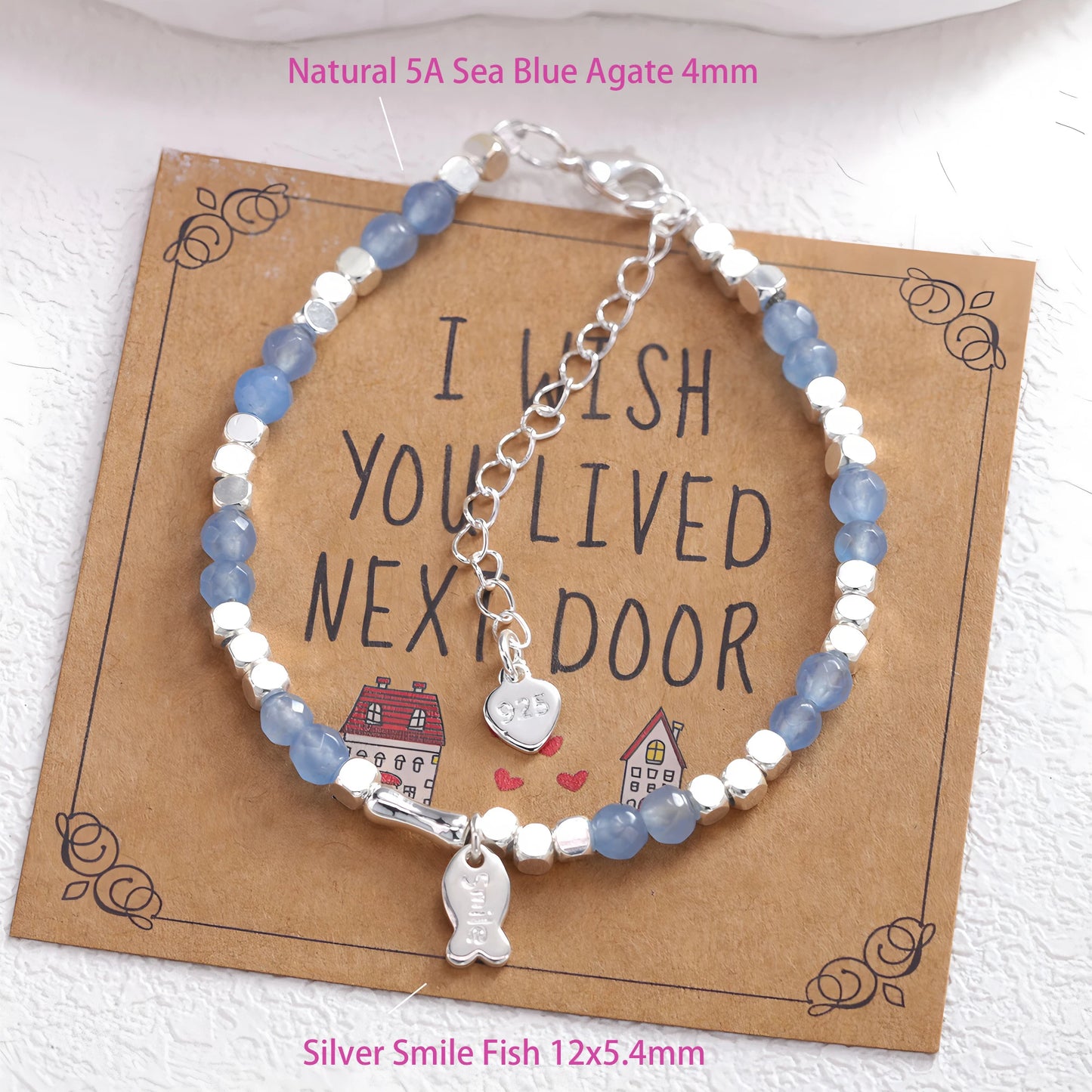 925 Sterling Silver Butterfly Bead String Bracelet