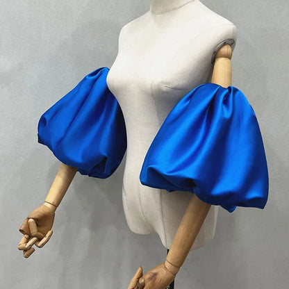 Satin Removable Puffy Short Sleeves Bridal Arm Accessories