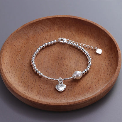 925 Sterling Silver Butterfly Bead String Bracelet