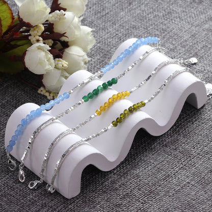 925 Sterling Silver Butterfly Bead String Bracelet