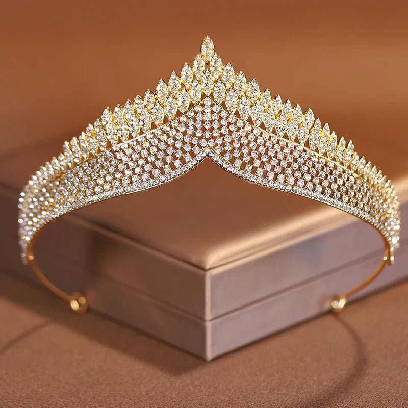 Premium Silver Botanical Wedding Crown | Regal Birthday Tiara & Bridal Hairwear Accessory
