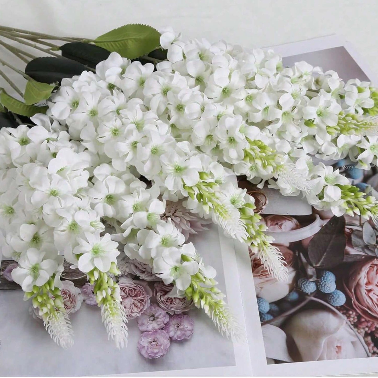 Premium 74cm Hanging Silk Orchid Floral Strings (5-Pack) | Luxury Wedding Arch & Ceremony Garland Decor