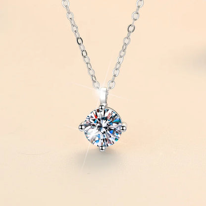 Classic 2ct Moissanite 925 Sterling Silver Pendant Necklace