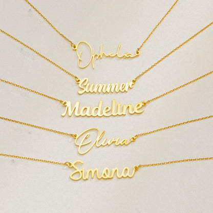 Personalised Cursive Name Necklace – Custom Stainless Steel Jewelry