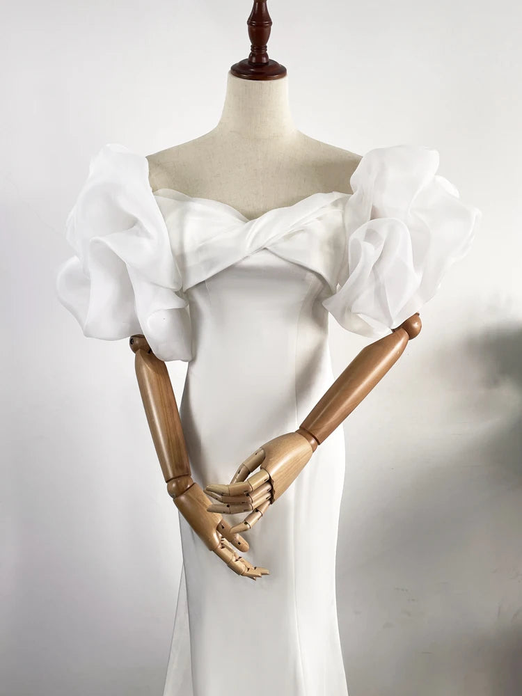 WG155 Women's Simple Fashionable Bridal Sleeves Wedding Dress Sleeves Suitable for Wedding Ceremony Evening Dress Accessories