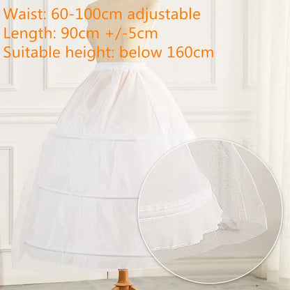 Girls Crinoline Petticoat with hoop Under skirt Short White Underskirt A-line Ball Gown Petticoats