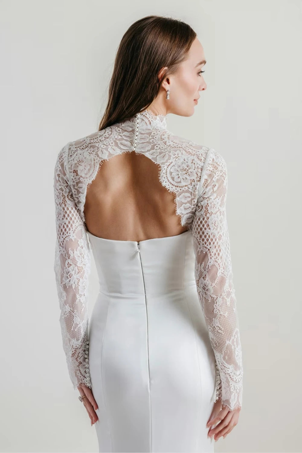 Lace Appliques Bridal Wraps Customized Long Sleeve Wedding Jackets Bolero High Quality Wedding Accessories