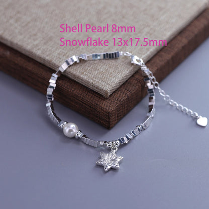 925 Sterling Silver Butterfly Bead String Bracelet