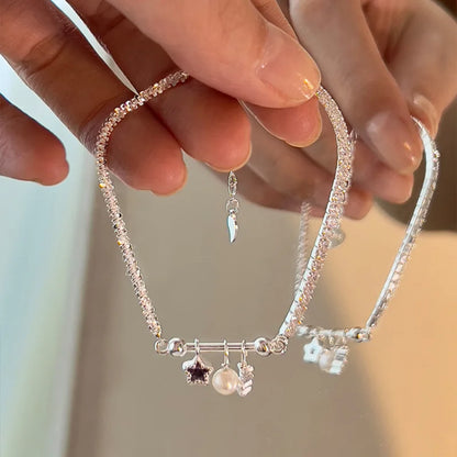 925 Sterling Silver Butterfly Bead String Bracelet