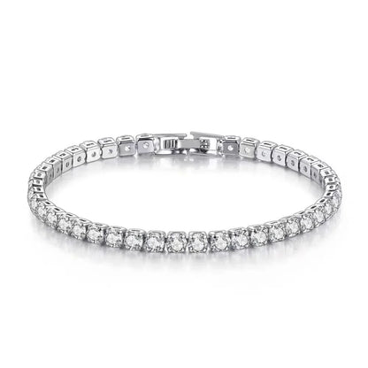 925 Sterling Silver Zirconia Tennis Bracelet – 4mm Classic Charm Jewellry
