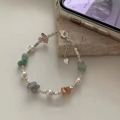 925 Sterling Silver Butterfly Bead String Bracelet