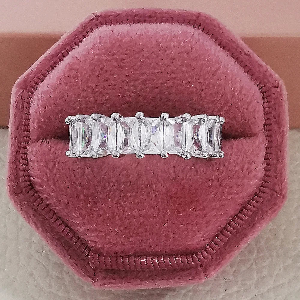 Eternity Zircon Wedding Band – 925 Sterling Silver Promise Ring