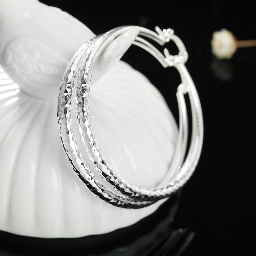 925 Sterling Silver 5CM Classic Hoop Earrings