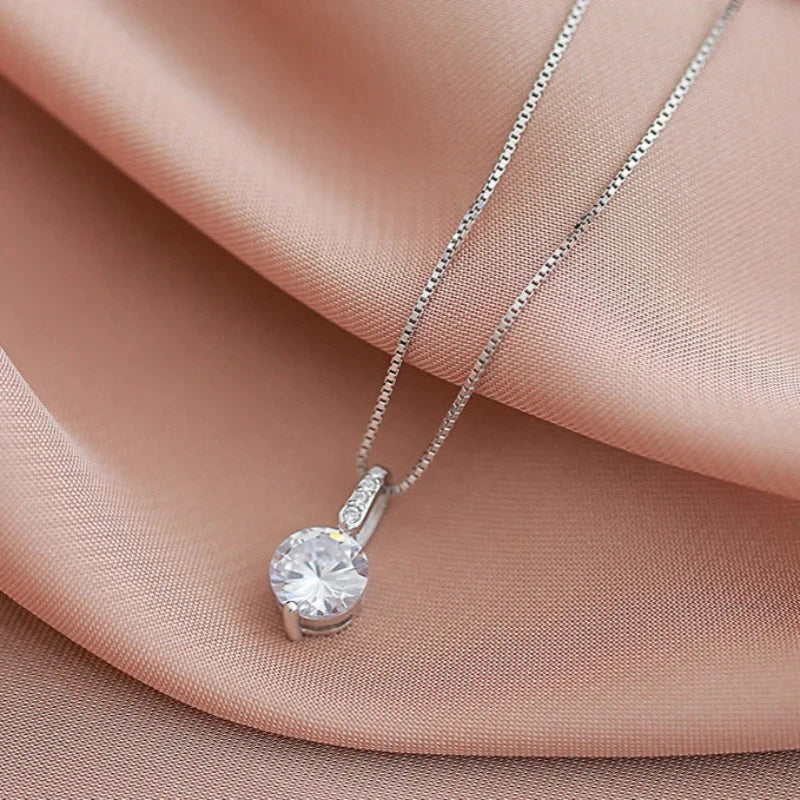 Eternity Round Zirconia Pendant Necklace